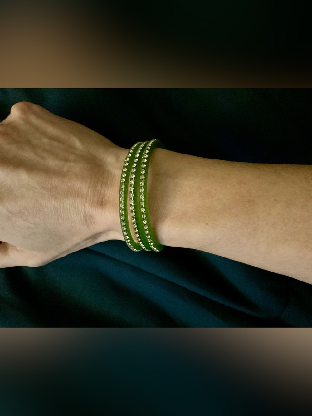 Marc by Marc NWT Toucan Green Crystal Coil Wrap Bracelet Y2K Designer Glam - Picture 3 of 9